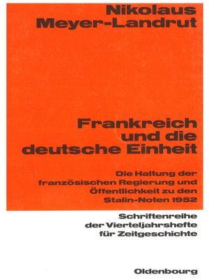 cover image of Frankreich und die deutsche Einheit
